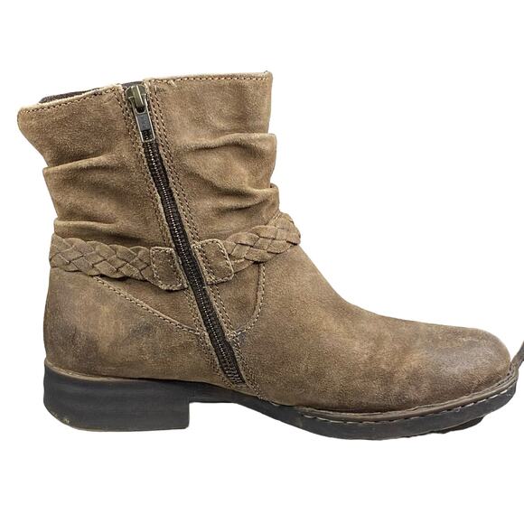 Born Women's Ouvea Brown Leather Braided Ankle Boots Size US 9 - Picture 4 of 11